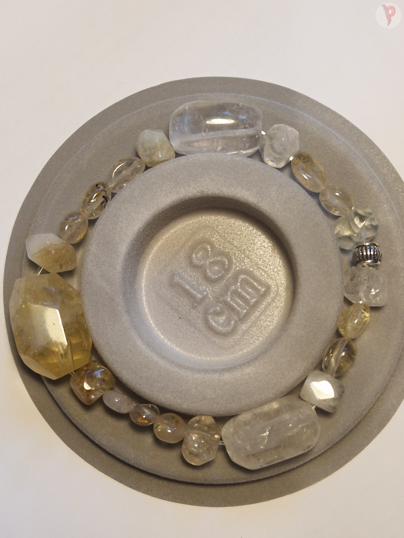 Tsitriin, mäekristall ja rutiilkvarts käevõru